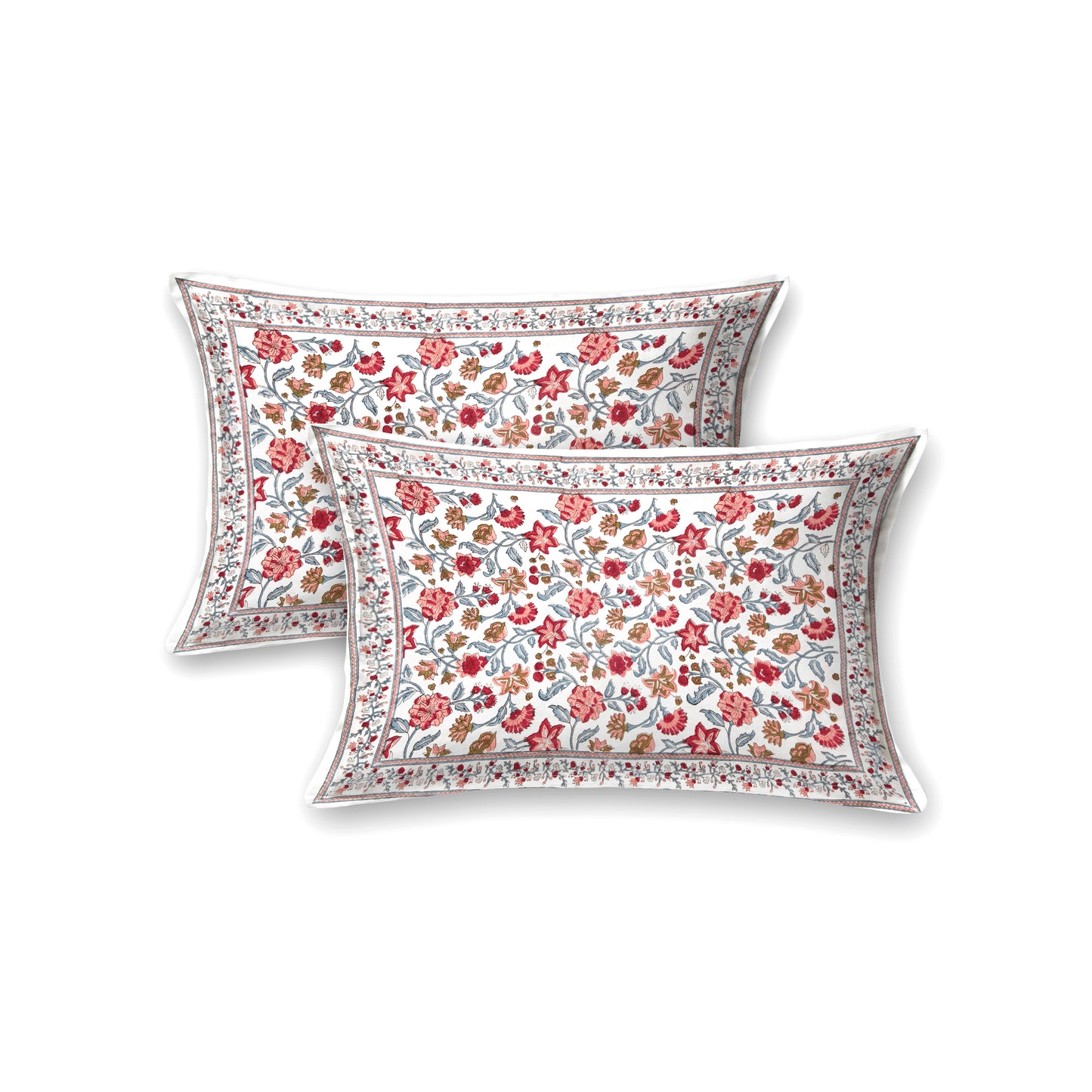 Bedsheet- Frost and Red