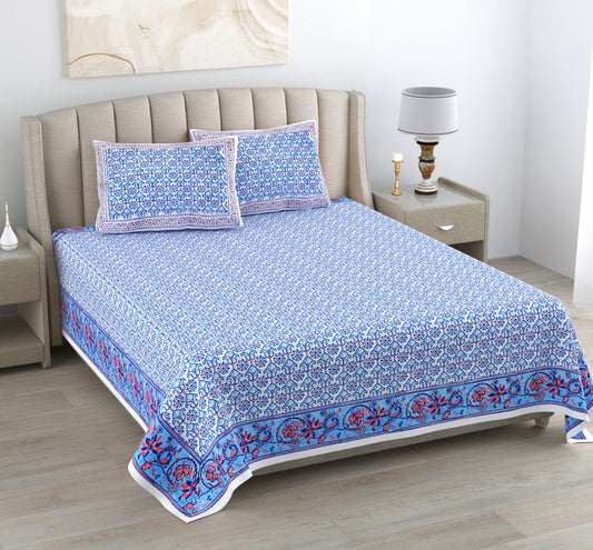 Bed Sheet -  Blue Medallion