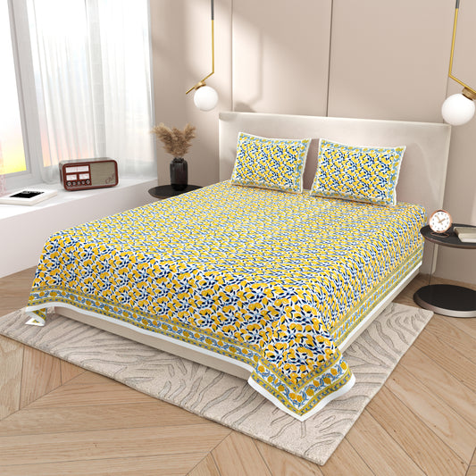 Bed Sheet -  Lemon Leaf Burst